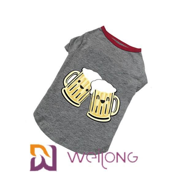 Rubber Print Beer Glass Elasticity Greyhound Tee Shirt For Dogs