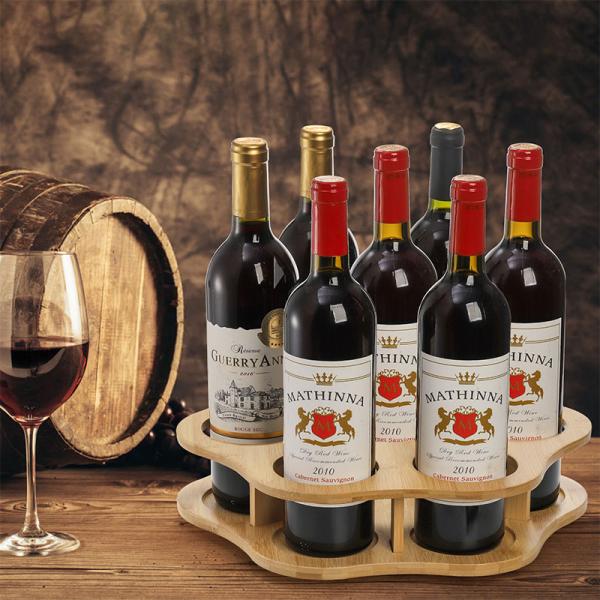 Single Tier Bamboo Rotating Coffee Syrup Organizer Rack 7 Bottles Holder Lazy Susan 33 x 35 x 8.7cm