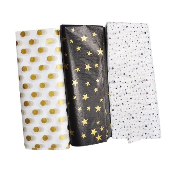 Foldable Birthday Gift Wrapping Paper Golden Printing For Clothing Shoe