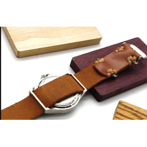 Hand Made Stainless Steel Watch With Leather Band A Whole Straps Through