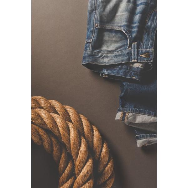 181cm Cotton Denim Fabric Rope Dye Deep Indigo Left Hand Twill Crosshatch Color Weft Yarn Denim