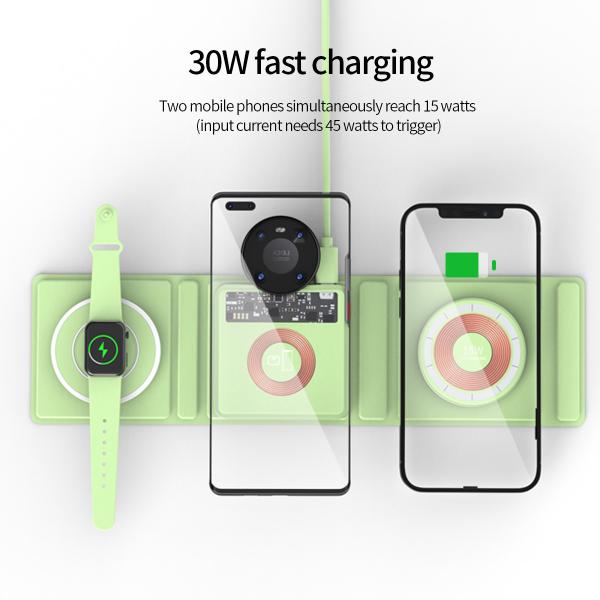 5 In 1 Wireless Fast Charging Phone Charger Stand Desk Mat