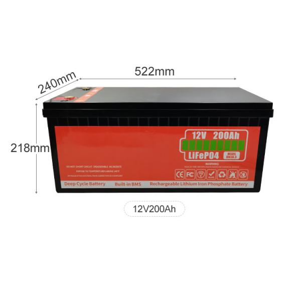 Eco-friendly Deep Cycle 12V LiFePO4 Battery 50Ah 200Ah Low Self-discharge