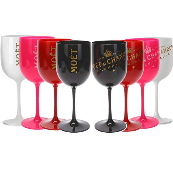 Rose Gold Moet & Chandon Champagne Glasses Flutes Plastic Ice Imperial Acrylic Wine Glass