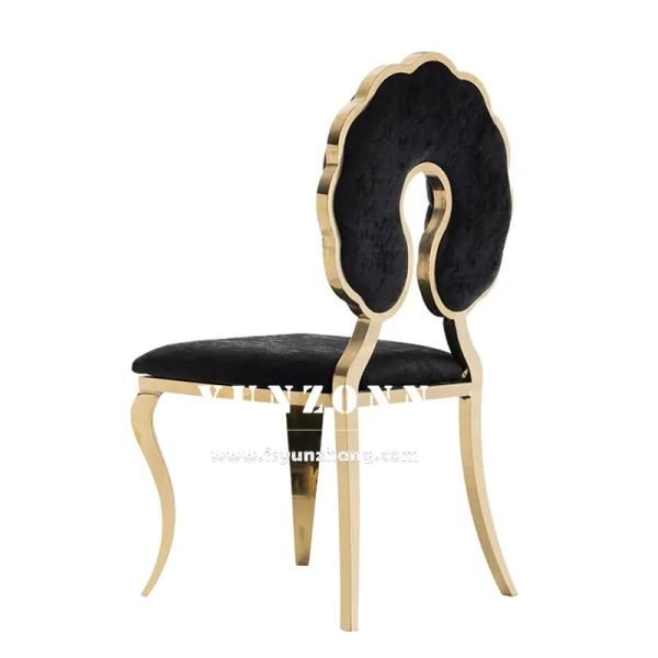 Fashion Pumpkin Back Design Event Party Rental Furniture Gold Stainless Steel Banquet Dining Chair For Hotel Restaurant