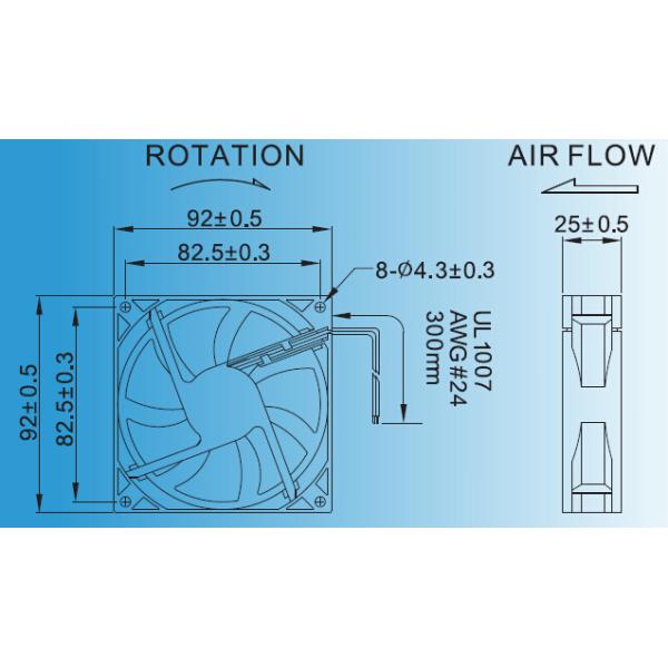 92mm x 92mm x 25mm 12V DC Axial Fan / DC Auto Cooling Fan / DC Brushless Cooling Fan / Indutrial Equipment Fan