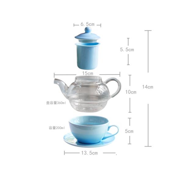 Drinkware Type Coffee Tea Sets Europe Design Style Clear Glass Teapot Set with Infuser