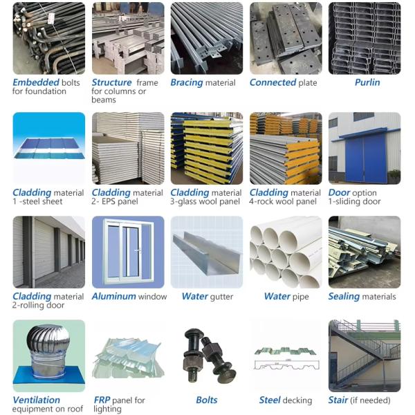 Prefabricated Light Steel Structure Store Shed Car Park Garage Steel Workshop