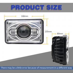 Quality Black Square 4x6 Led Headlight 30° Spot Beam 45 W / 25 W For Truck for sale