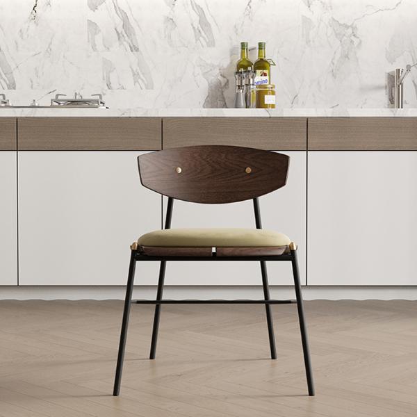 Fireproof Ultra Modern Dining Chairs Wooden Back In Family Living Room