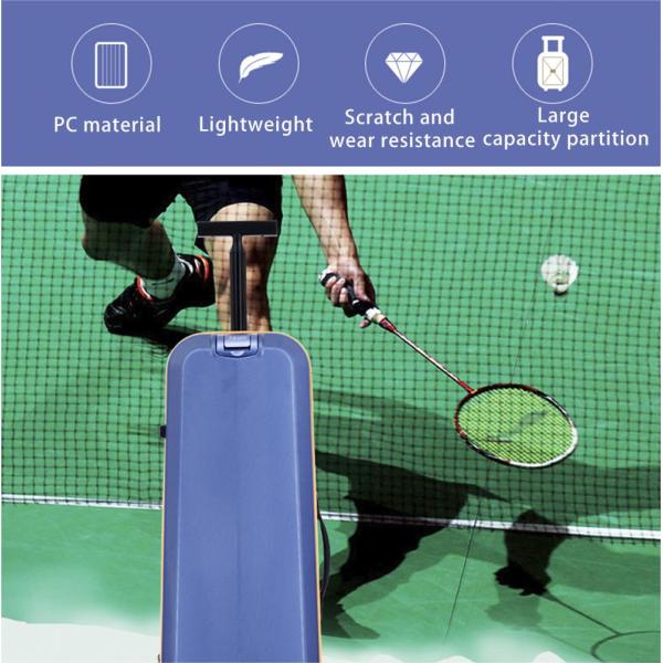Aluminum Telescopic Rod Professional Badminton Storage Trolley Suitcase with Custom Zipper and Eco-Friendly Hard Shell