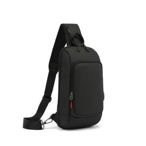 Quality Black Casual Shoulder Crossbody Bags With Zipper Closure Polyester Lining for sale