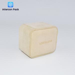 Flip Small Jewelry Packaging Boxes Polyurethane Flocking Cloth Clamshell Jewelry
