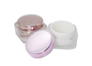 Quality Square Acrylic Double Wall Cosmetic Skincare Cream Jar 100g Od 87mm for sale