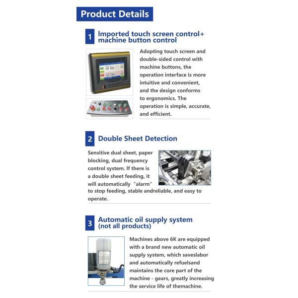 380V Heavy Duty Paper Folding Machine Nonskid Wear Proof With Three Hole Suction Wheel