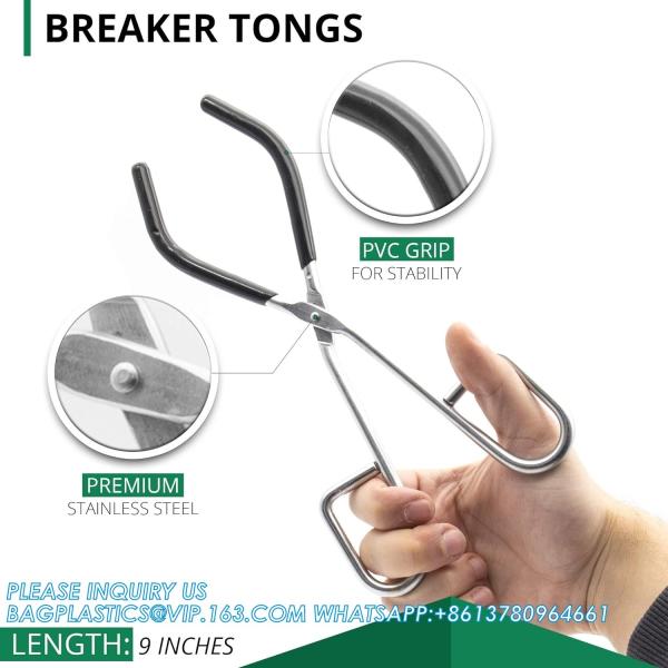 Labwares Essential Lab Tools Starter Pack - Crucible Beaker Tongs Lab Spatula Scoop Spoon Test Tube Clamps Sterilizer