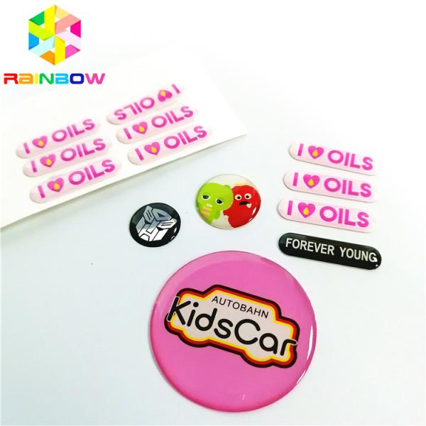 Waterproof Self Adhesive Sticker 3D Epoxy Domed Metal Logo Custom Printing