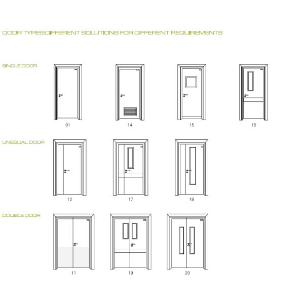 Modern Aluminum frame Customized Commerical Home use flush door design