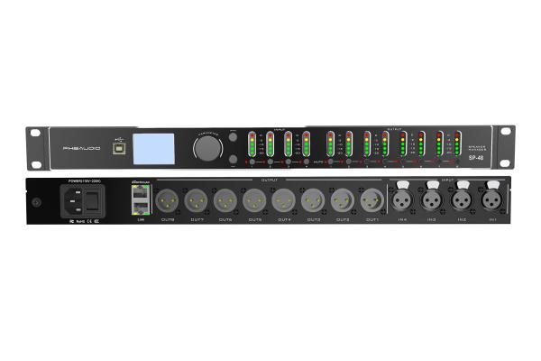 Buy 4 In 8 Out PA Speaker Management Processor AGC DSP Audio Mixer With FIR at wholesale prices