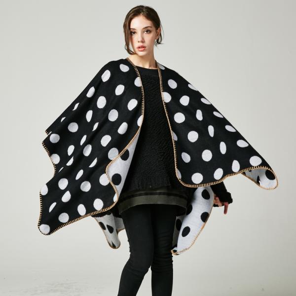 Wholesale 50%polyester and 50% acrylic fashion dot design lady shawl