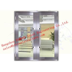 Quality Galvanized Steel Fireproof Glass Fire Rated Double Doors For Shopping Mall for sale