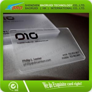 Quality PVC Transparent Silkscreen Printing Matte Name Business Card for sale