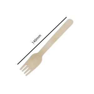 Quality Biodegradable Wooden Forks Bulk 140mm Woodable Disposable Wooden Utensils for sale
