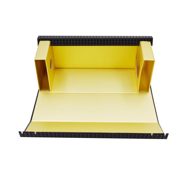 Boutique Foldable Cardboard Red Wine Gift Box Wine Bottle And Glass Gift Box Brown Color