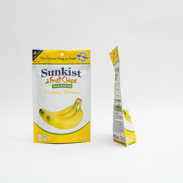 1.4oz Dry Banana Chips Food Packaging Recyclable Stand Up Pouches With Zipper