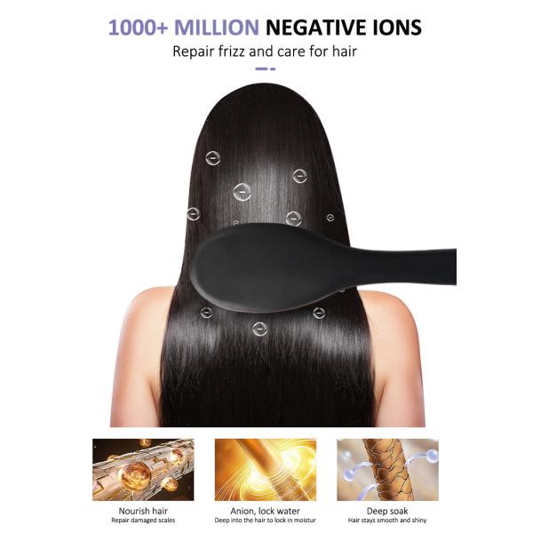 Anion Hair Straightener Brush Comb 110-240V With Rubber Handle