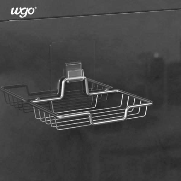 WGO Damage Free Bathroom Holder Set , Mounting Self Adhesive Bathroom Shelf