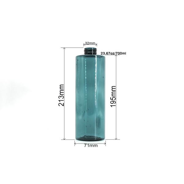 Transparent Cylinder 700ml Lotion Shampoo Pump Bottles