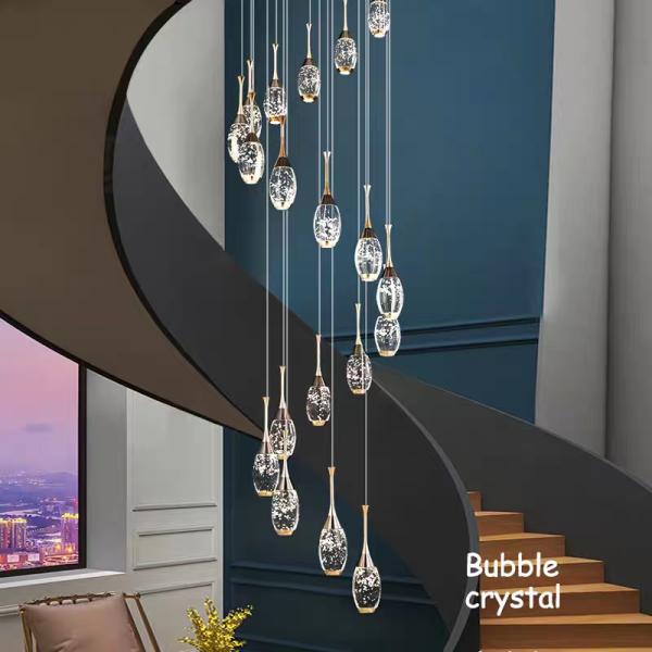 Crystal Light Rotating Staircase Perfume Bottle-Shaped Stair Light For Duplex Living Rooms