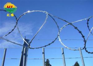 China 10m Anti Theft Barbed Wire Concertina Coil Hot Dipped Galvanized on sale