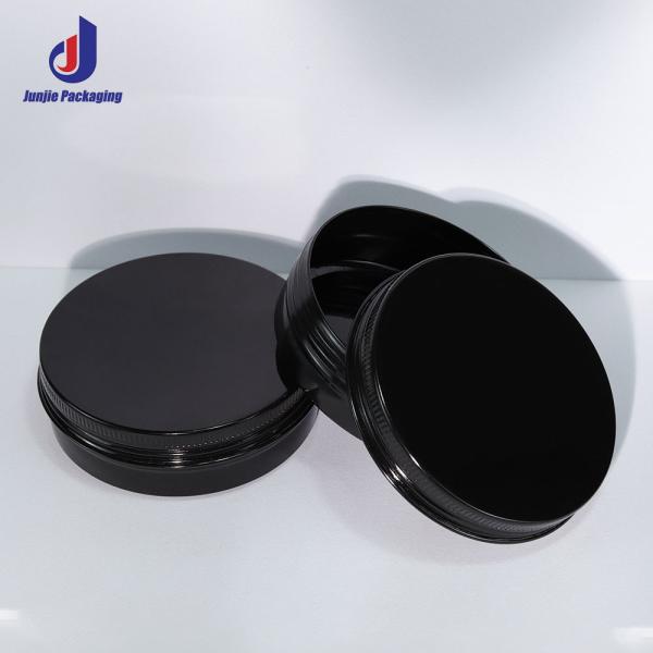 100ml 100g Round Flat Shape Black Color Professional Aluminum Container for Cosmetic Packaging