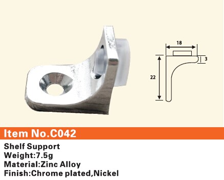 C042 Furniture connecting fittings:Shelf Support