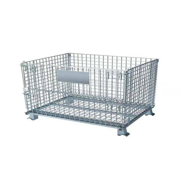 Foldable Powder Coated Wire Mesh Container 4 Door H840mm