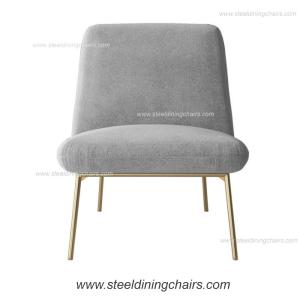 Metal Accent Upholstered Fabric Leisure Lounge Single Seater Couch