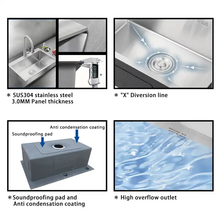 Rectangular Stainless Steel Utility Sink Above Counter Kitchen Sink