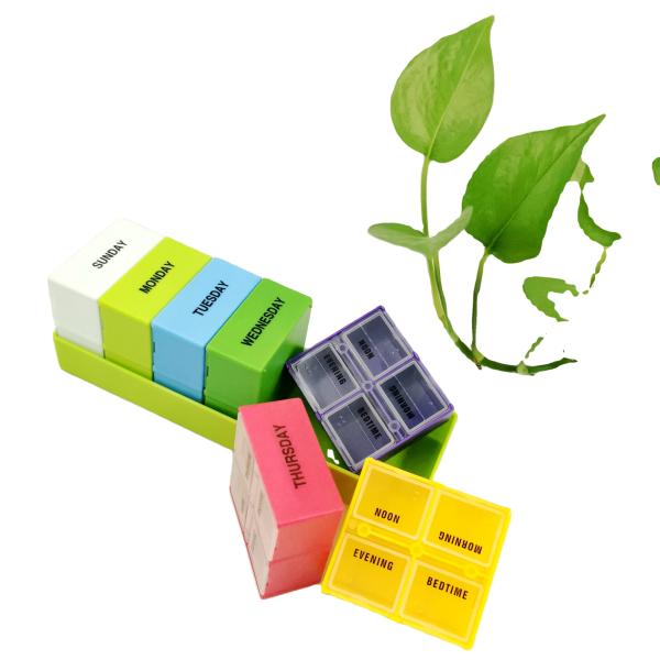 Detachable pill box Food Grade Promotion Gift weekly 14 case medicine box Plastic Pill Organizer Box 7 days