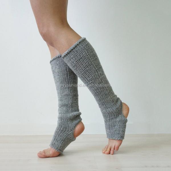 Y-Z Warm Fashion White Yoga Socks Knee High Knit Socks in Yoga Leg Warmers Toeless Socks