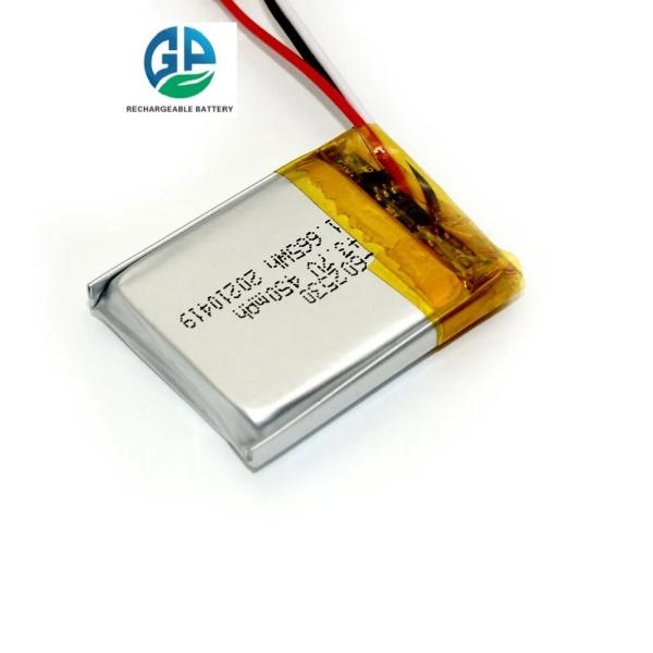 KC rechargeable li polymer battery 3.7V 450mAh 1.665Wh 602530