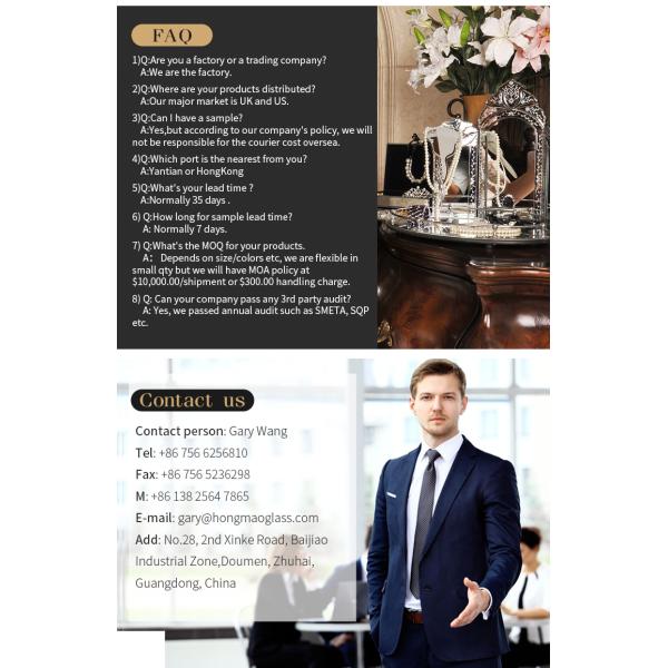 Table Top Display Glitter Glass Photo Frame 180*230*15MM With Matte Button