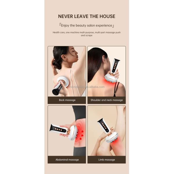 Electric Gua Sha Body Meridian Massage Brush EMS Microcurrent Red Light Therapy Massager