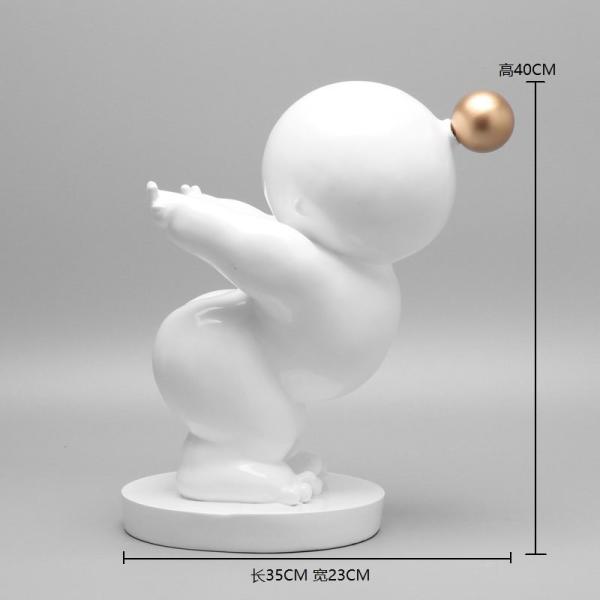 White Bubble Resin Art Sculpture Blowing Abstract Figure Sculpture Bar Art Window Display