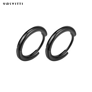 Quality 0.07oz 0.12cm Sterling Silver Jewelry Earrings 316L Mens Stainless Steel Hoop Earrings for sale