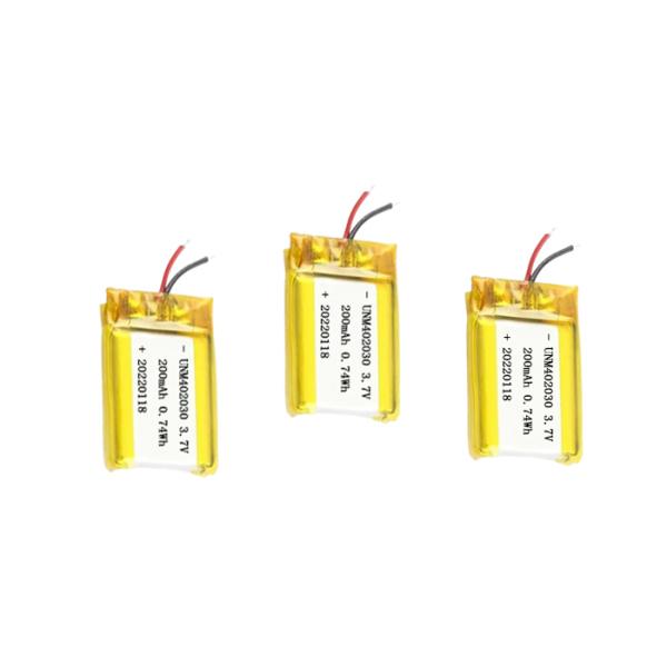 Small Size 402030 3.7V 200mAh Rechargeable Lipo Battery for Electronic Products