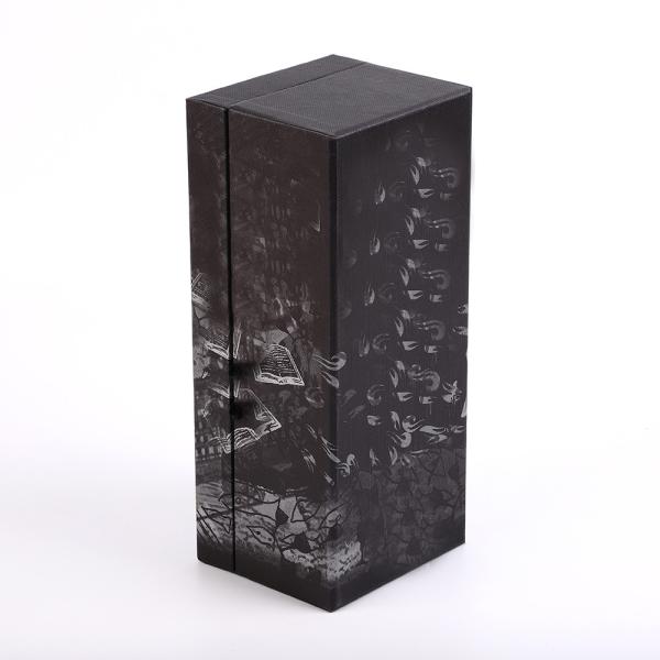 Decorative Rigid Magnetic Gift Box Silver Foil single bottle vodka Spirit Wine bottle box