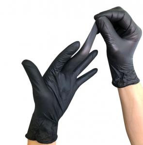 China Non Sterile Nitrile Medical Gloves Black Disposable Nitrile Gloves on sale