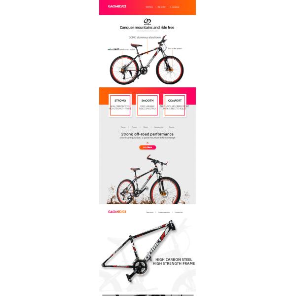 High Carbon Steel On-Road Mountain Bicycle with 21/24/27 Speed and 24inches/26inches/Customizable Wheel Size